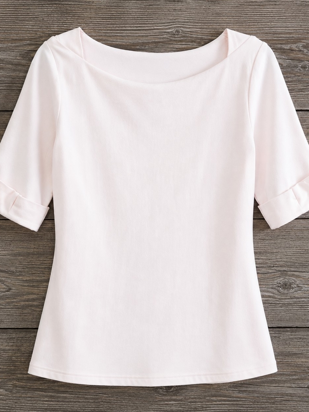 White House Black Market Pale Pink Boat Neck Knit Blouse Size Medium